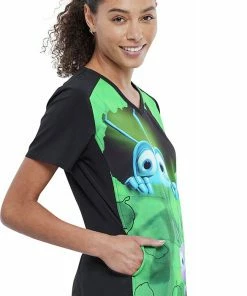 Cherokee Clearance Women's Flik And Dot Print Scrub Top -Cherokee Shop 4 ck tf637 printclearance 650 6