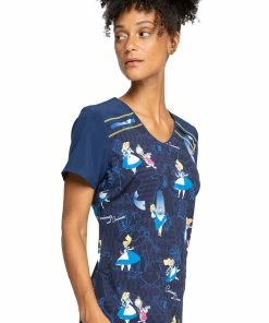Cherokee Clearance Women's Curious Events Print Scrub Top -Cherokee Shop 4 ck tf645 printclearance 650