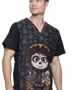 Cherokee Clearance Men's V-Neck Disney Pixar Coco Print Scrub Top -Cherokee Shop 4 ck tf700 printclearance 650 3