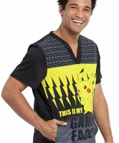 Cherokee Clearance Men's Game Face Print Scrub Top -Cherokee Shop 4 ck tf704 printclearance 650