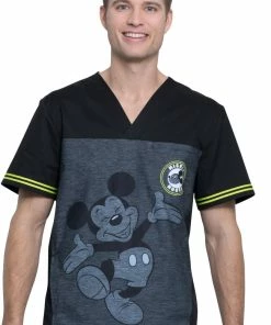 Cherokee Clearance Men's V-Neck Be Yourself Print Scrub Top -Cherokee Shop 4 ck tf707 printclearance 650 1