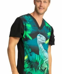 Cherokee Clearance Men's Jungle Nights Print Scrub Top -Cherokee Shop 4 ck tf708 printclearance 650 3