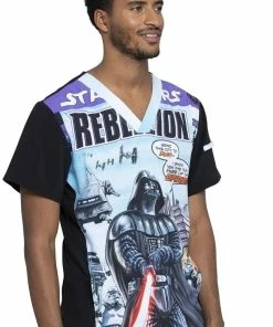 Cherokee Clearance Men's Rebellion Print Scrub Top -Cherokee Shop 4 ck tf708 printclearance 650 6