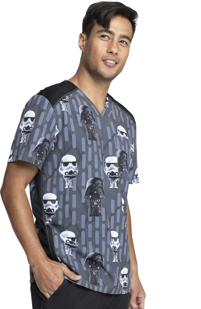 Cherokee Clearance Men's Chibi Empire Print Scrub Top 6 Cherokee Clearance Men's Chibi Empire Print Scrub Top - Image 4