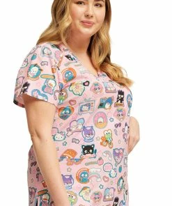 Cherokee Women's Supercute Stickers Print Scrub Top -Cherokee Shop 4 ck tf776 print 650 1