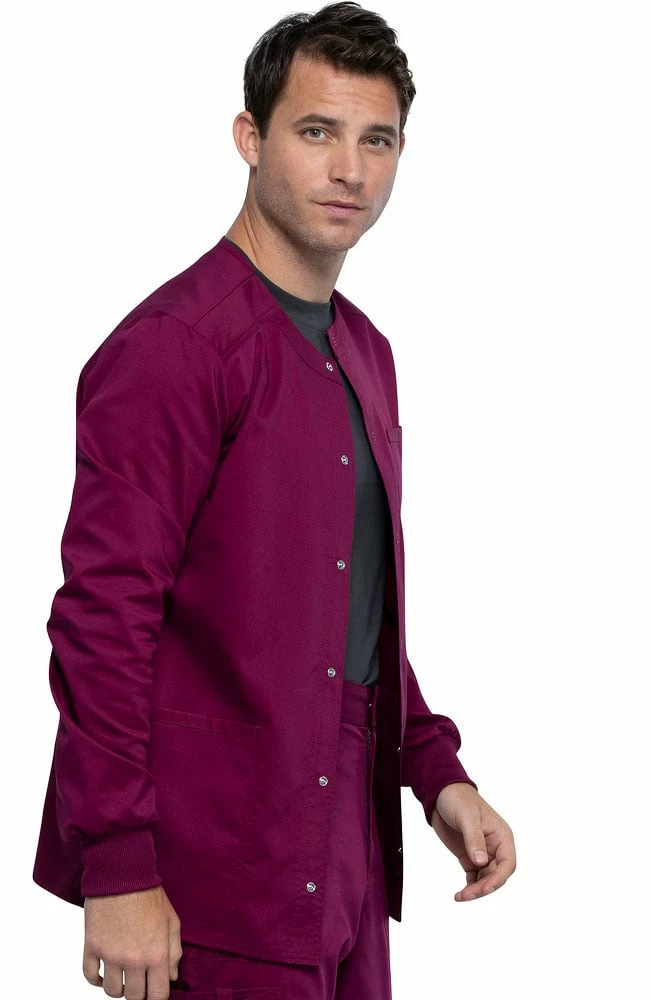 Cherokee Workwear Clearance Men's Snap Front Solid Scrub Jacket 6 Cherokee Workwear Clearance Men's Snap Front Solid Scrub Jacket - Image 4