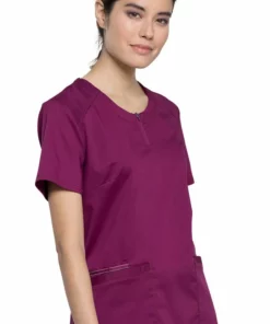 Cherokee Workwear Women's Crew Neck Solid Scrub Top -Cherokee Shop 4 ck ww602 650