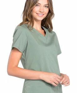 Cherokee Workwear Clearance Women's V-Neck Solid Scrub Top -Cherokee Shop 4 ck ww665 clearance 650
