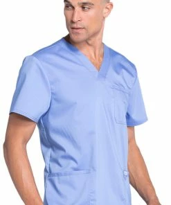 Cherokee Workwear Clearance Men's V-Neck Utility Solid Scrub Top -Cherokee Shop 4 ck ww670 clearance 650