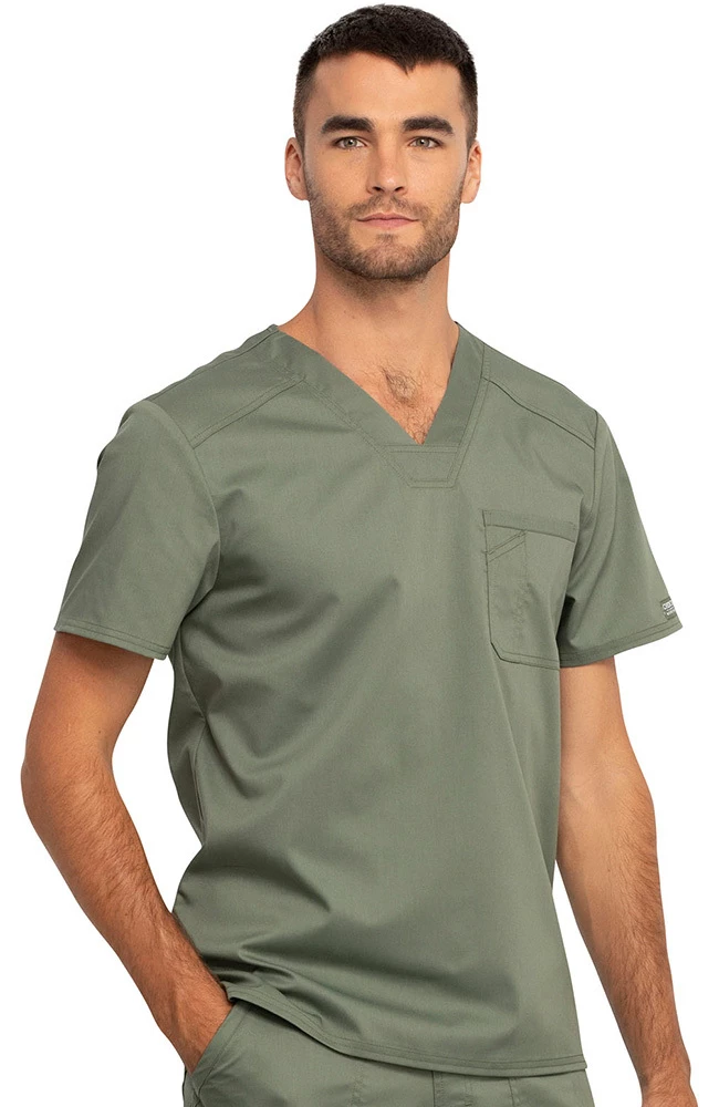 Cherokee Workwear Clearance Men's V-Neck Solid Scrub Top 6 Cherokee Workwear Clearance Men's V-Neck Solid Scrub Top - Image 4