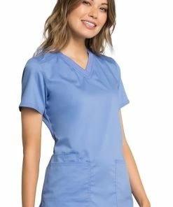 Cherokee Workwear Women's V-Neck Solid Scrub Top -Cherokee Shop 4 ck ww770ab 650