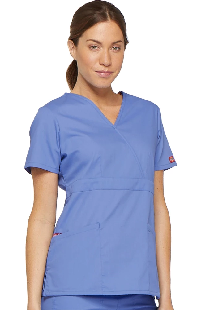 Dickies Clearance Women's Mock Wrap Solid Scrub Top 6 Dickies Clearance Women's Mock Wrap Solid Scrub Top - Image 4