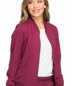 Dickies Clearance Women's Zip Front Warm-Up Solid Scrub Jacket -Cherokee Shop 4 di dk330 clearance 650