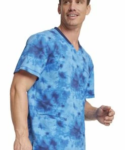 Dickies Men's Tonal Tie Dye Navy Print Scrub Top 10 Dickies Men's Tonal Tie Dye Navy Print Scrub Top -Cherokee Shop 4 di dk607 print 650