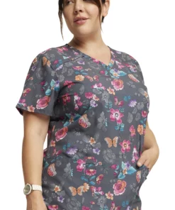 Dickies Women's Butterflies Abloom Print Scrub Top -Cherokee Shop 4 di dk616 print 650 1
