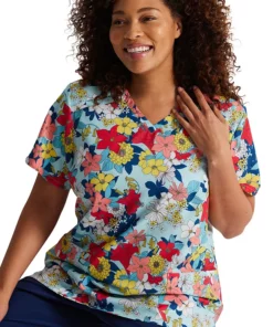 Dickies Women's Blooms So Retro Print Scrub Top -Cherokee Shop 4 di dk616 print 650 2