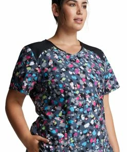 Dickies Clearance Women's Confetti Pop Print Scrub Top -Cherokee Shop 4 di dk622 printclearance 650
