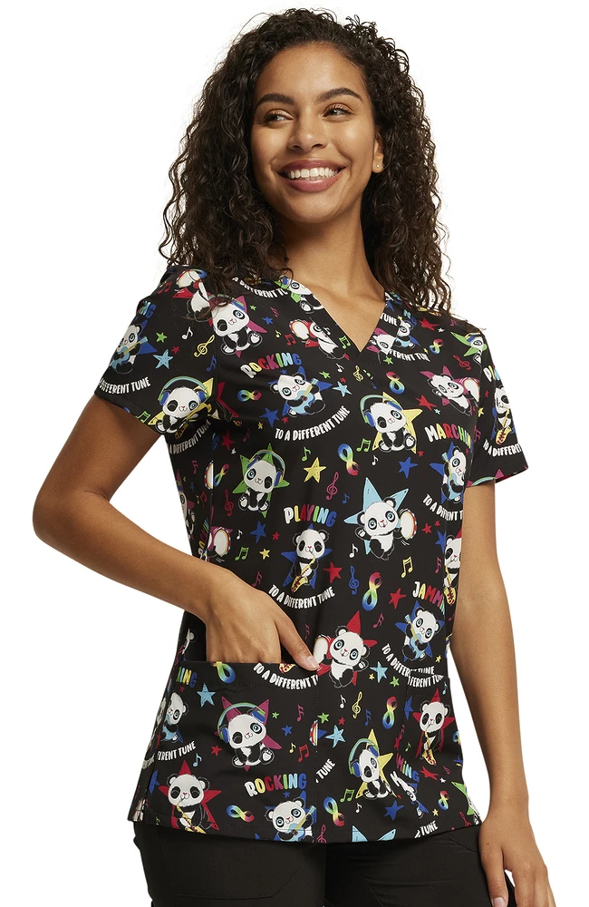 Dickies Women's Different Tune Print Scrub Top 6 Dickies Women's Different Tune Print Scrub Top - Image 4