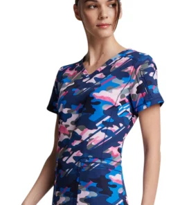 Dickies Women's V-Neck Camo In Line Print Scrub Top -Cherokee Shop 4 di dk731 print 650 1