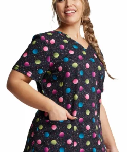 Dickies Women's V-Neck Dot's Poppin' Print Scrub Top -Cherokee Shop 4 di dk731 print 650