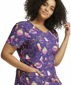 Dickies Women's V-Neck Hanging With My Boo Print Scrub Top 9 Dickies Women's V-Neck Hanging With My Boo Print Scrub Top -Cherokee Shop 4 di dk852 print 650