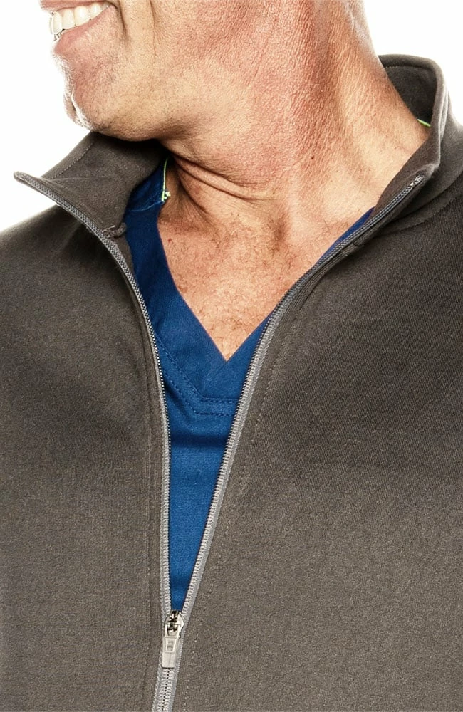 Urbane Men's Fleece Solid Scrub Jacket 6 Urbane Men's Fleece Solid Scrub Jacket - Image 4