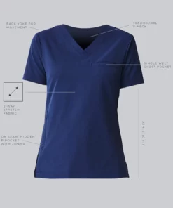 Medelita Women's Vista Solid Scrub Top -Cherokee Shop 4 md et11822 650