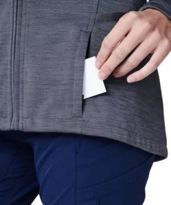 Medelita Women's Ionic Heathered Solid Scrub Jacket 10 Medelita Women's Ionic Heathered Solid Scrub Jacket -Cherokee Shop 4 md sj11709 650