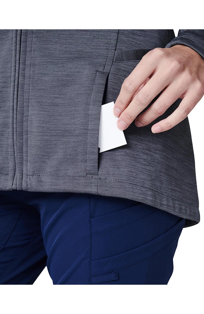 Medelita Women's Ionic Heathered Solid Scrub Jacket 6 Medelita Women's Ionic Heathered Solid Scrub Jacket - Image 4