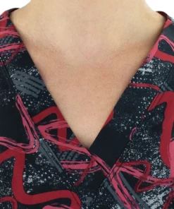 Maevn Uniforms Women's Abstract Wavy Print Scrub Top -Cherokee Shop 4 mv 1767 print 650 2