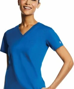 EON Women's Sporty V-Neck Solid Scrub Top -Cherokee Shop 4 mv 1778 650