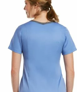 Maevn Uniforms Women's Contrast Double V-Neck Solid Scrub Top -Cherokee Shop 4 mv 3502 650