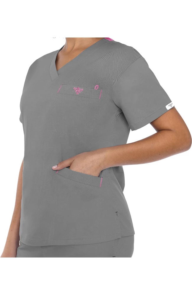 Med Couture Clearance Women's Signature V-Neck Solid Scrub Top 6 Med Couture Clearance Women's Signature V-Neck Solid Scrub Top - Image 4