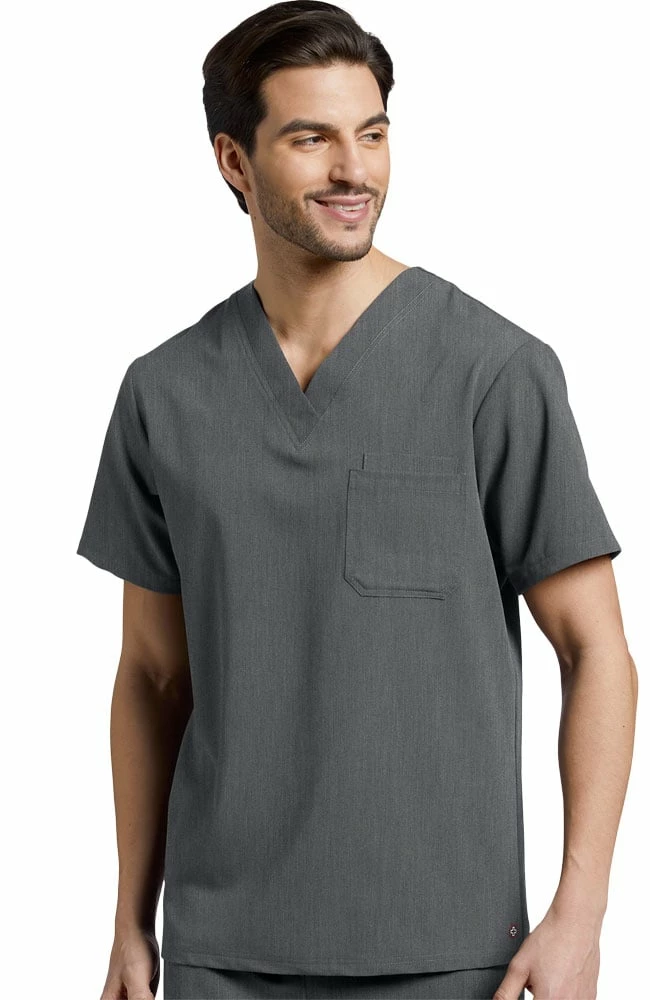 White Cross Men's V-Neck Chest Pocket Solid Scrub Top 6 White Cross Men's V-Neck Chest Pocket Solid Scrub Top - Image 4