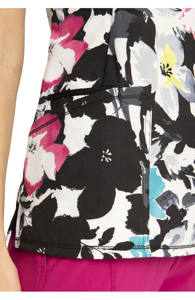 Cherokee Clearance Women's Inky Garden Print Scrub Top 7 Cherokee Clearance Women's Inky Garden Print Scrub Top - Image 5