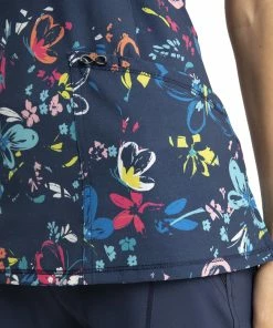Cherokee Clearance Women's Flutter Floral Print Scrub Top -Cherokee Shop 5 ck ck609 printclearance 650