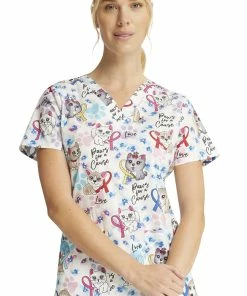 Cherokee Clearance Women's Paws For A Cause Print Scrub Top -Cherokee Shop 5 ck ck616 printclearance 650