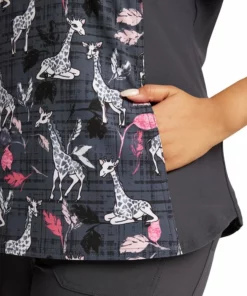 Cherokee Women's Giraffe-Ter My Love Print Scrub Top 11 Cherokee Women's Giraffe-Ter My Love Print Scrub Top -Cherokee Shop 5 ck ck641 print 650