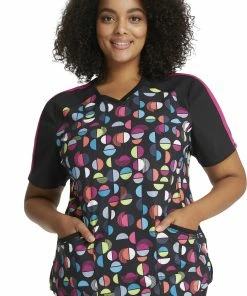 Cherokee Clearance Women's Geo Nouveau Print Scrub Top -Cherokee Shop 5 ck ck645 printclearance 650