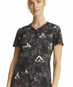 Cherokee Clearance Women's Dog Is My Zen Print Scrub Top -Cherokee Shop 5 ck ck678 printclearance 650 1