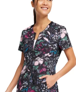 Cherokee Women's Zip-Front Wild Fleur You Print Scrub Top 13 Cherokee Women's Zip-Front Wild Fleur You Print Scrub Top -Cherokee Shop 5 ck ck772 print 650