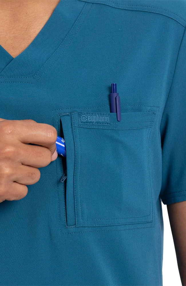 Cherokee Clearance Men's Tuckable Solid Scrub Top 7 Cherokee Clearance Men's Tuckable Solid Scrub Top - Image 5