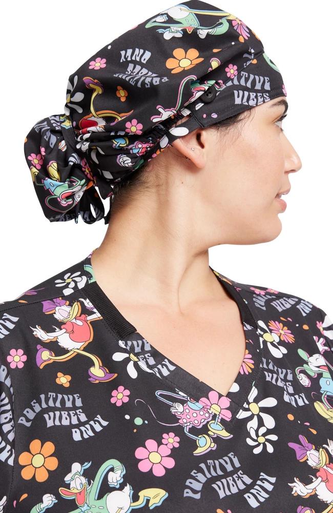 Cherokee Women's Positive Vibes Print Bouffant Scrub Hat 7 Cherokee Women's Positive Vibes Print Bouffant Scrub Hat - Image 5