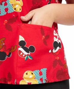 Cherokee Women's Mickey Holiday Cheer Print Scrub Top 12 Cherokee Women's Mickey Holiday Cheer Print Scrub Top -Cherokee Shop 5 ck tf614 print 650 2