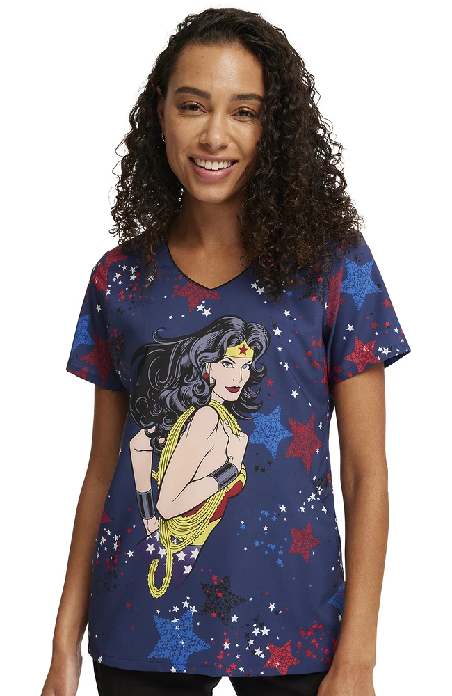 Cherokee Women's Hang With The Stars Print Scrub Top 7 Cherokee Women's Hang With The Stars Print Scrub Top - Image 5
