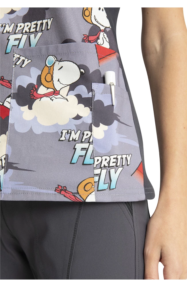 Cherokee Clearance Women's Beagle Patrol Print Scrub Top 7 Cherokee Clearance Women's Beagle Patrol Print Scrub Top - Image 5