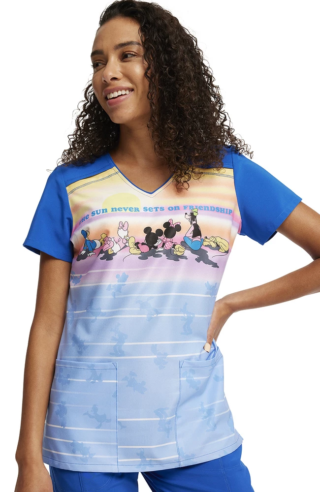 Cherokee Women's Sensational Sunset Print Scrub Top 7 Cherokee Women's Sensational Sunset Print Scrub Top - Image 5