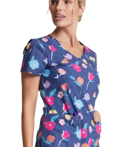Dickies Clearance Women's Denim Garden Print Scrub Top 11 Dickies Clearance Women's Denim Garden Print Scrub Top -Cherokee Shop 5 di dk700 printclearance 650