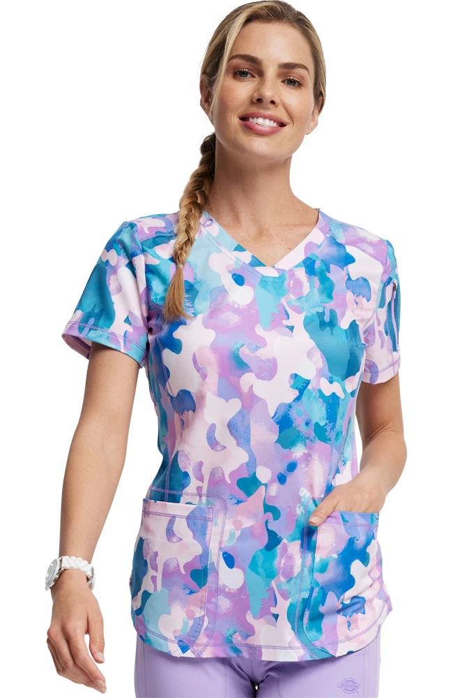 Dickies Women's Soft Camo-tion Print Scrub Top 7 Dickies Women's Soft Camo-tion Print Scrub Top - Image 5