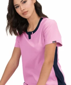 Koi Clearance Women's Lotus Colorblock Jewel Neck Solid Scrub Top -Cherokee Shop 5 ko 388 clearance 650